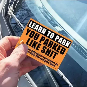 20 Pezzi Adesivi per Parcheggio in Inglese, 5 Design Divertenti, Etichette per Auto con Finitura Opaca 7x5cm, Decalcomanie Autoadesive per Auto