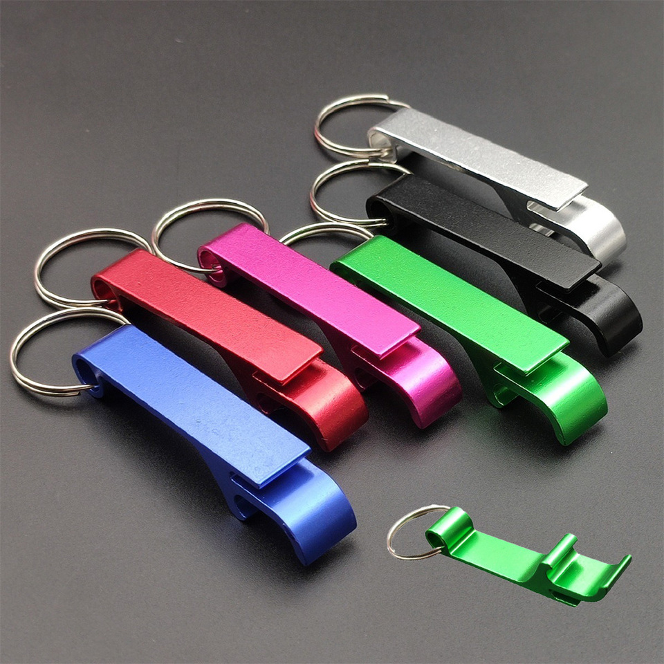 Colorful Bottle Opener Key Ring Chain Portable Metal Mini Beer Can Opener Keychain Metal Beer Kitchen Bar Tools Accessories