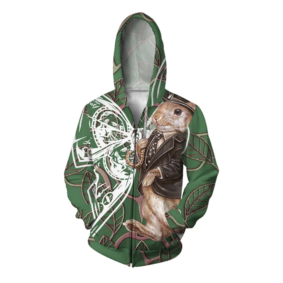 thumbnail image 1 of Marcas de ropa para hombre de lobo Sudaderas asequibles con capucha y cremallera de animales de conejo para hombre Sudaderas con capucha con cremallera duraderas para invierno y otoño, 1 of 4