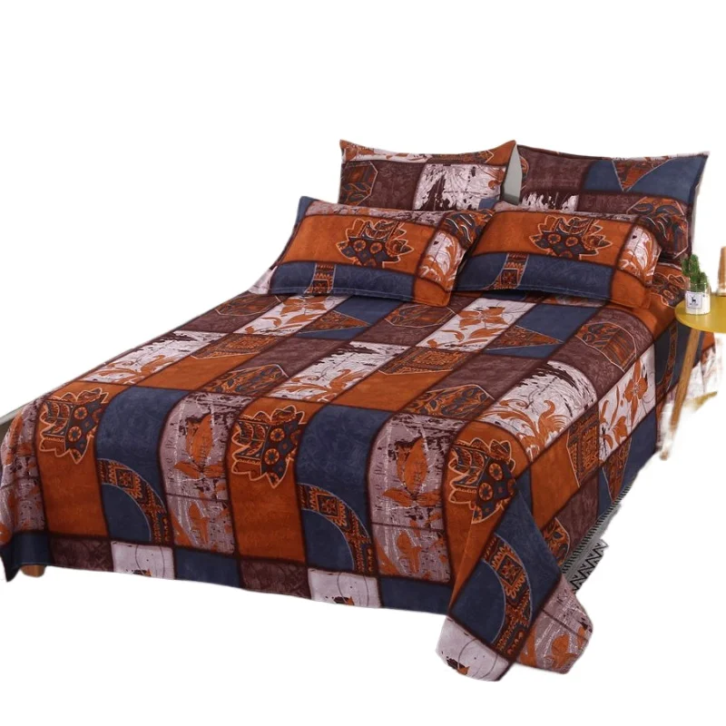 3pcs/Set Home Textile Bed Sheet Set with Pillowcases Cotton Material Lovers Home Room Bedding Flat Sheet Bed Sheet Set 1