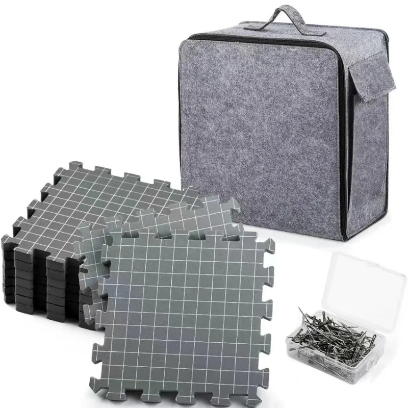 300*300*17mm Blocking Mats 9-Pack for Knitting Extra Thick Blocking Boards with Grids with T-pins for Needlework or Crochet Pack
