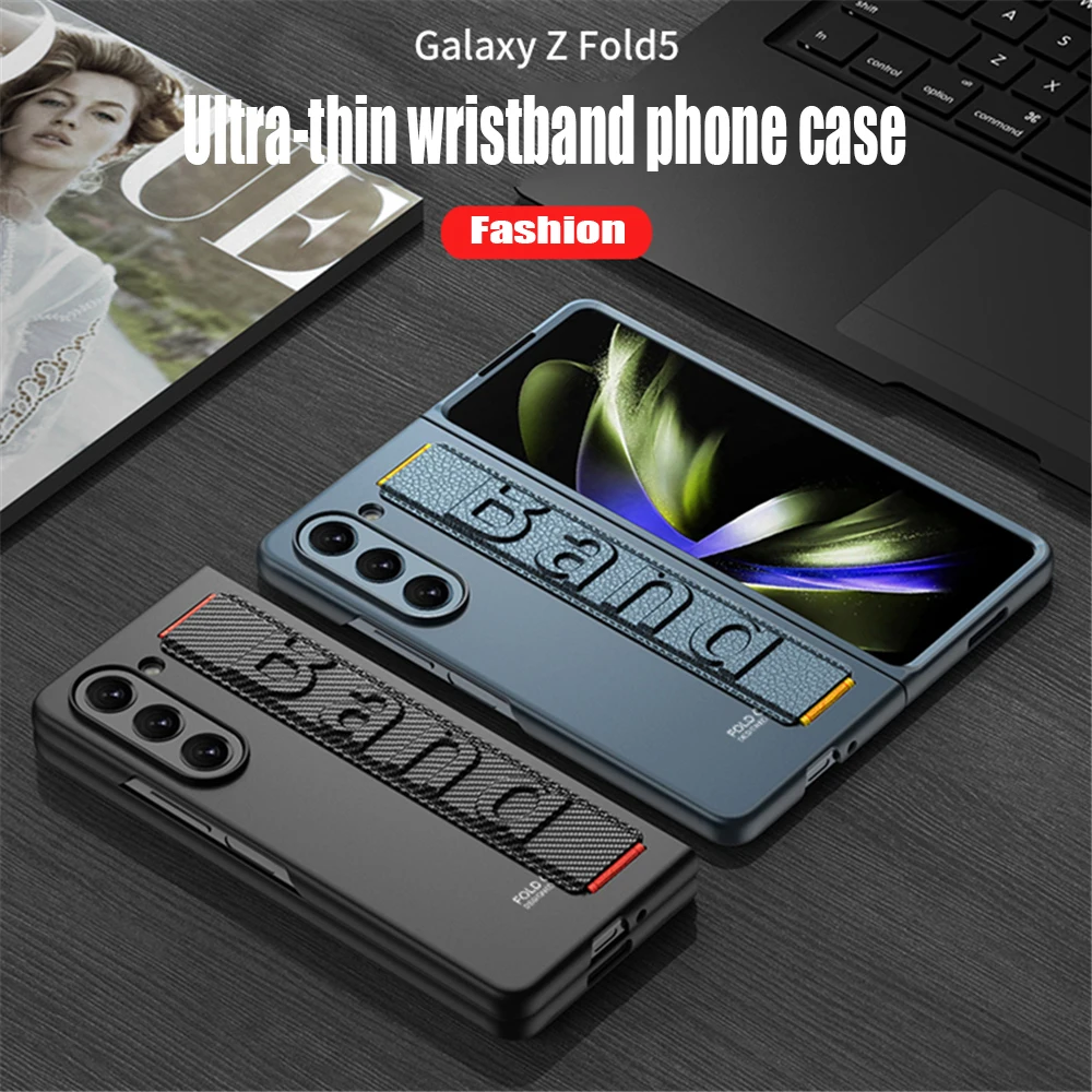 Ultra-thin Silicone Wristband Phone Case For Samsung Galaxy Z Fold 5 5G Camera Protection Cover Shockproof Coque Funda_voghion.com
