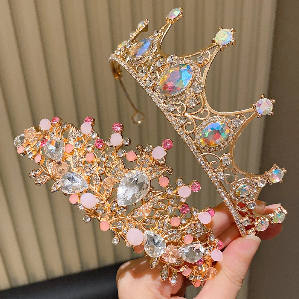 Elegant Mixed Color Princess Crowns - 2-Pack High-End Party and Gift Set with Fine Detailing