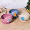 1PC Baby Safe Silicone Dining Plate Suction Cartoon Children Dishes Feeding Toddler Training Tableware Retro Kids Silicone Bowl 1