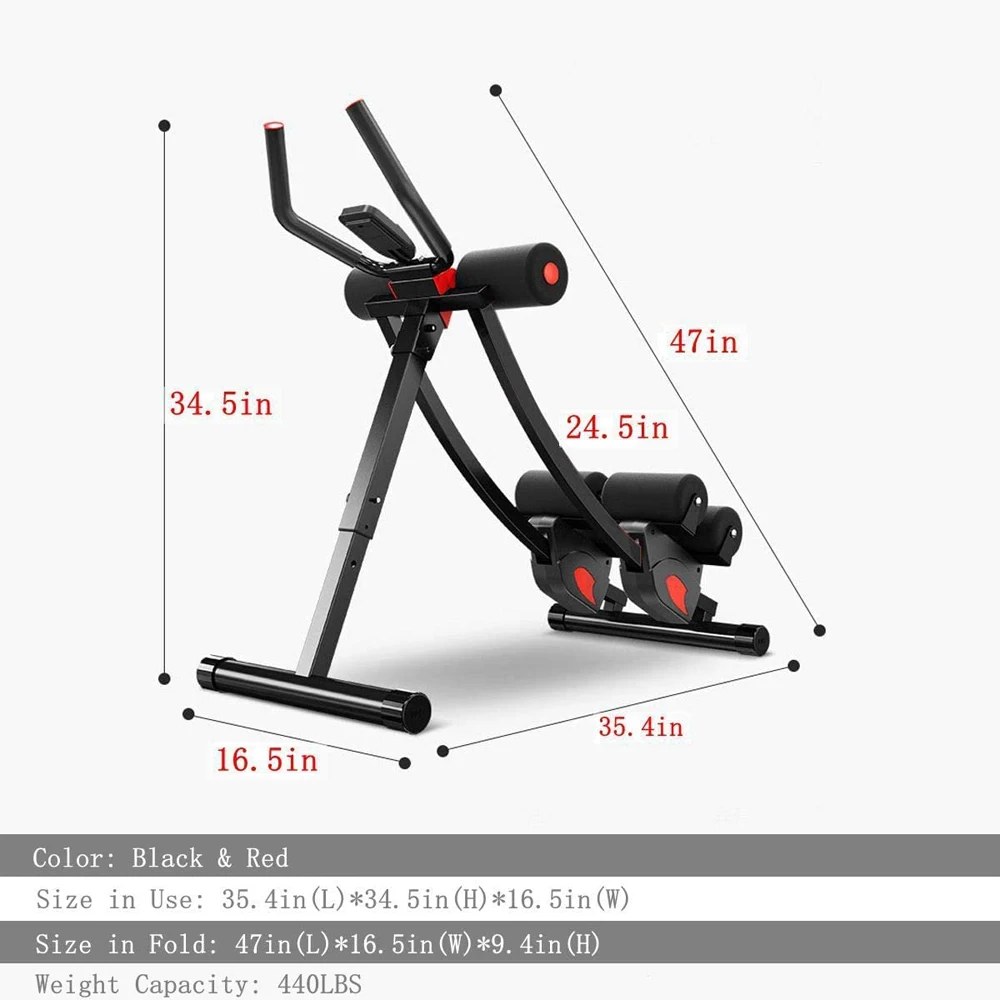 Ab Machine, Ab Workout Equipment for Home Gym, Height Adjustable