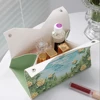 Oil Painting Tissue Storage Box PU Leather Napkin Holder Home Living Toilet Paper Case Creative Kitchen Tissue Organizer Boxes 4