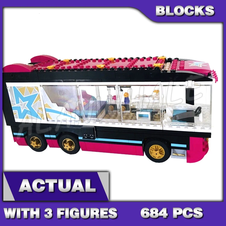 

684pcs Friends Pop Star Tour Bus Party Stephanie 10407 Model Building Blocks Children Sets Kids Sets Bricks Compatible with