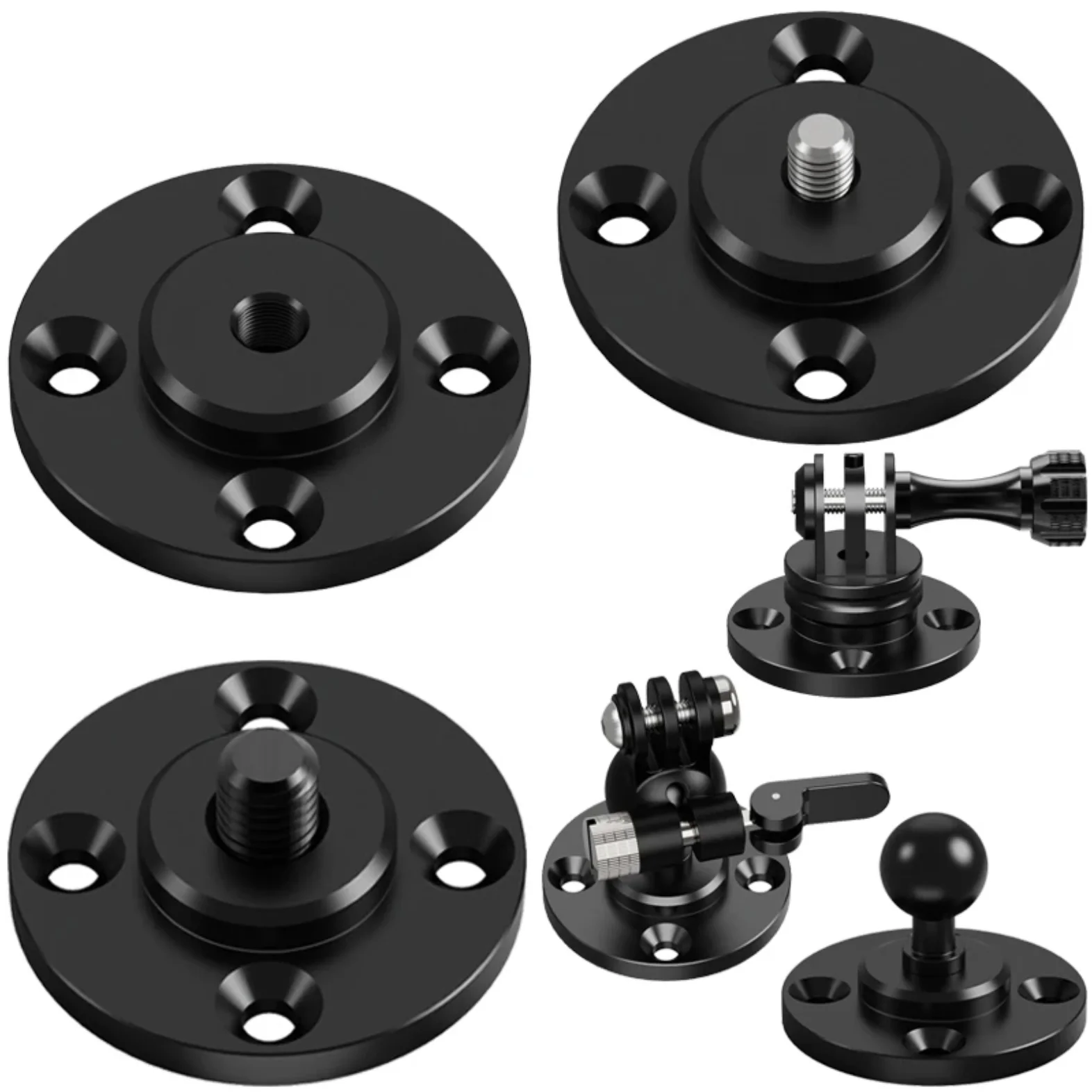 Wandhalterung 1/4 3/8 M6 Gewinde Feste Platte 17mm Kugelkopfadapter für Gopro Camping Lichtstativ Projektorhalter Monitorhalterung