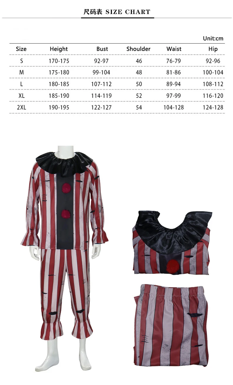 Horror Evil Clown Cosplay Costume for Adults (Unofficial)