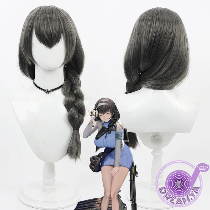 

Парик для косплея Мэри NIKKE, богиня победы, серый, 60 см, плетеные синтетические волосы, термостойкий, для Хэллоуина, ролевых игр, искусственный парик, шапочка