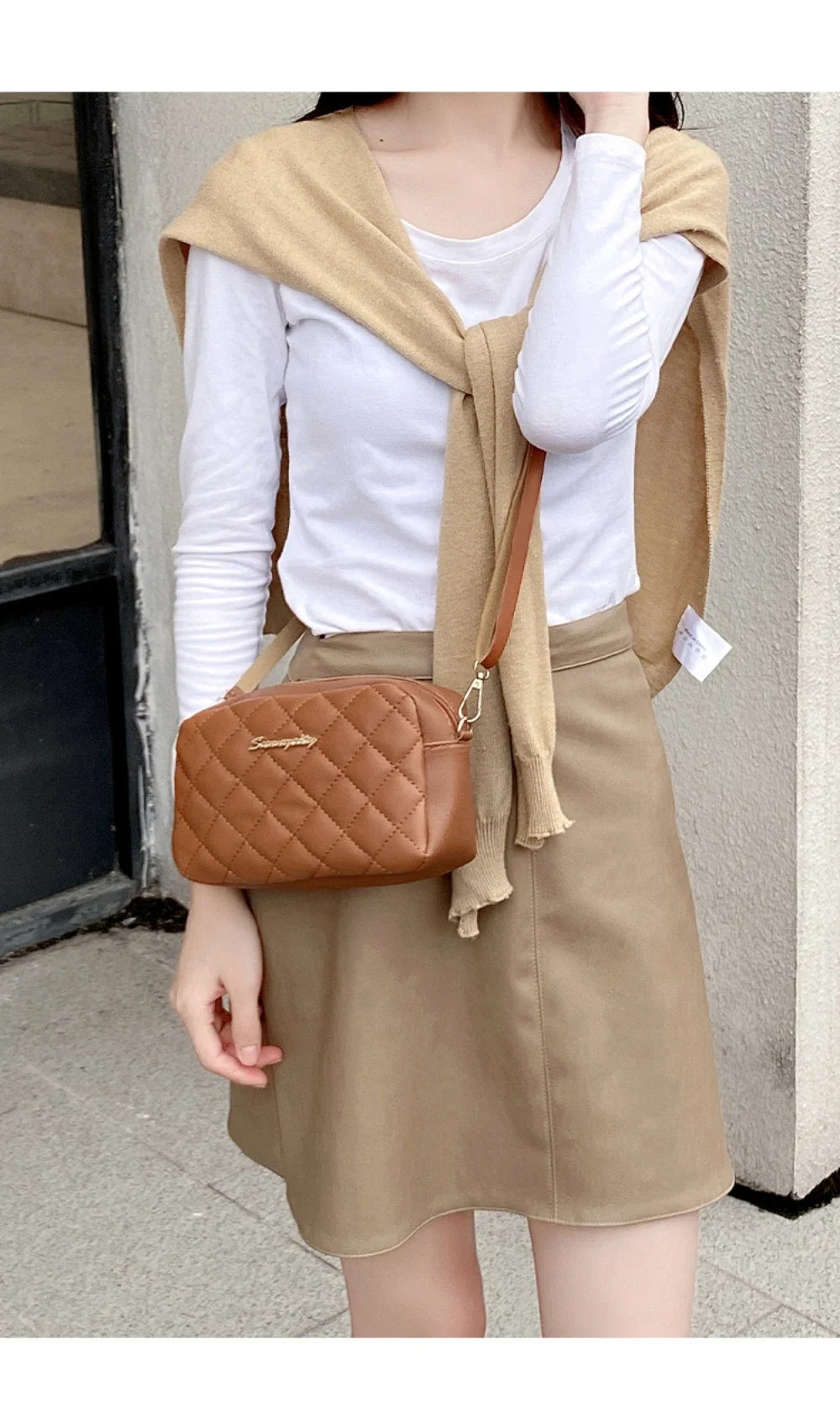 Diamond Quilted Tassel Crossbody
