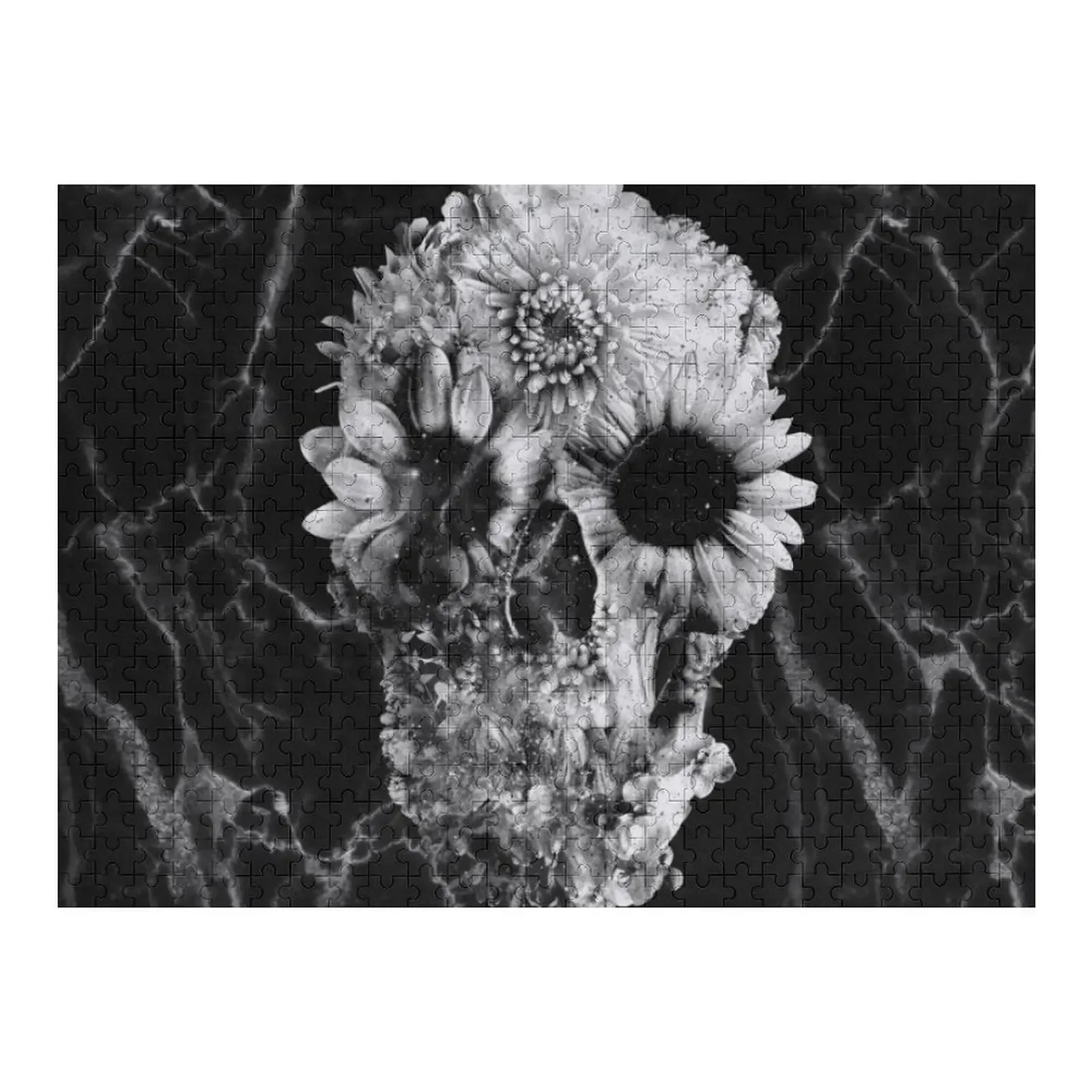 Floral Skull Marble Jigsaw Puzzle Jigsaw Pieces Adults Jigsaw For Kids Personalized Baby Object Puzzle