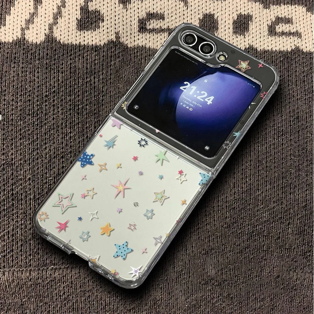 Vibrant Colorful Stars Print Phone Case – Clear Folding Cover
