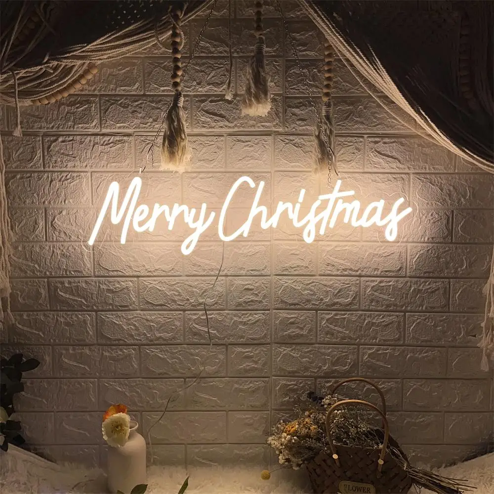 Merry Christmas LED Neon Sign Christmas Decoration Light Neon Lights USB House Home Living Room Shop Store Bar Party Wall Decor