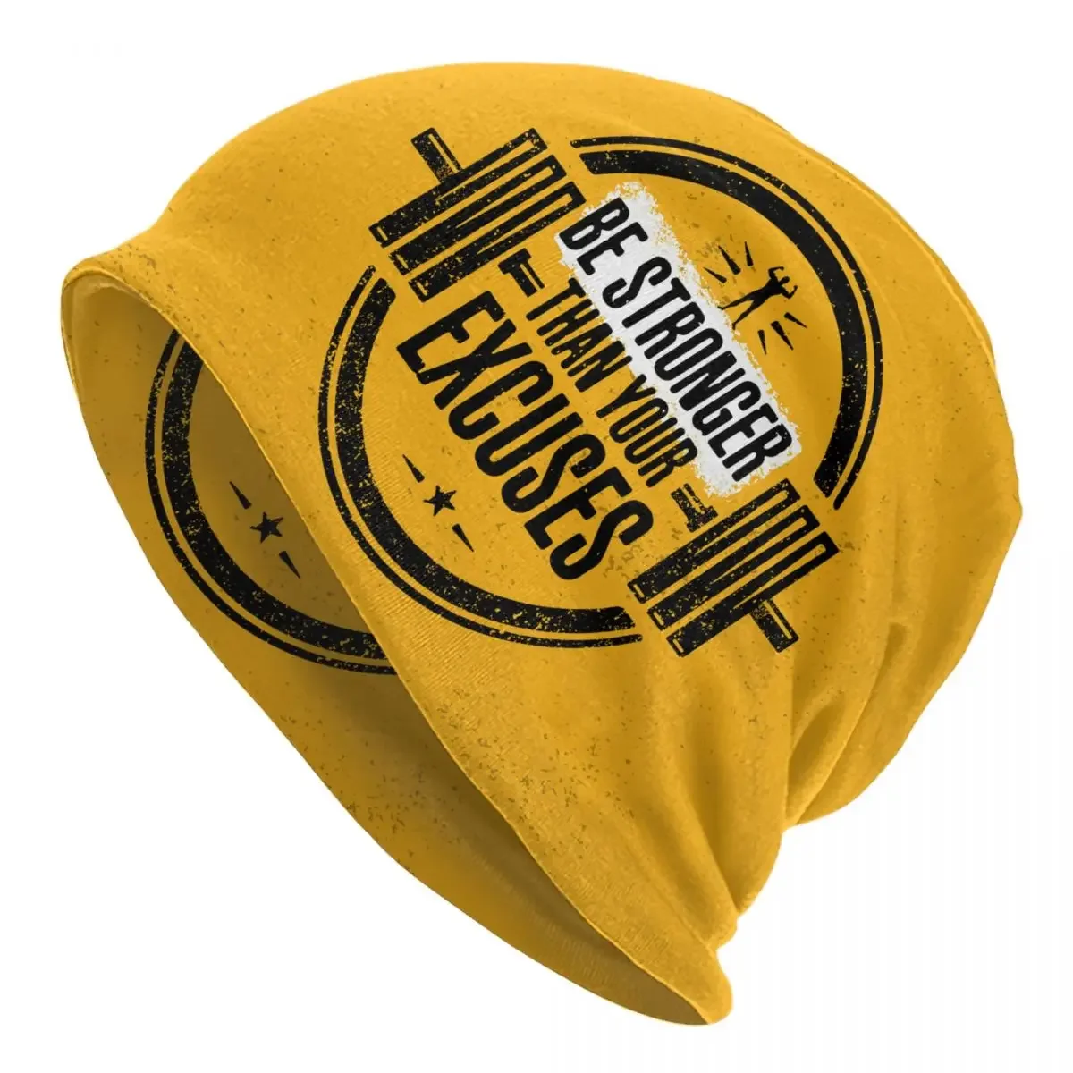 

Be Stronger Than Your Excuses Skullies Beanies Caps Winter Warm Knit Hat Adult Bodybuilding Gym Motivational Quote Bonnet Hats