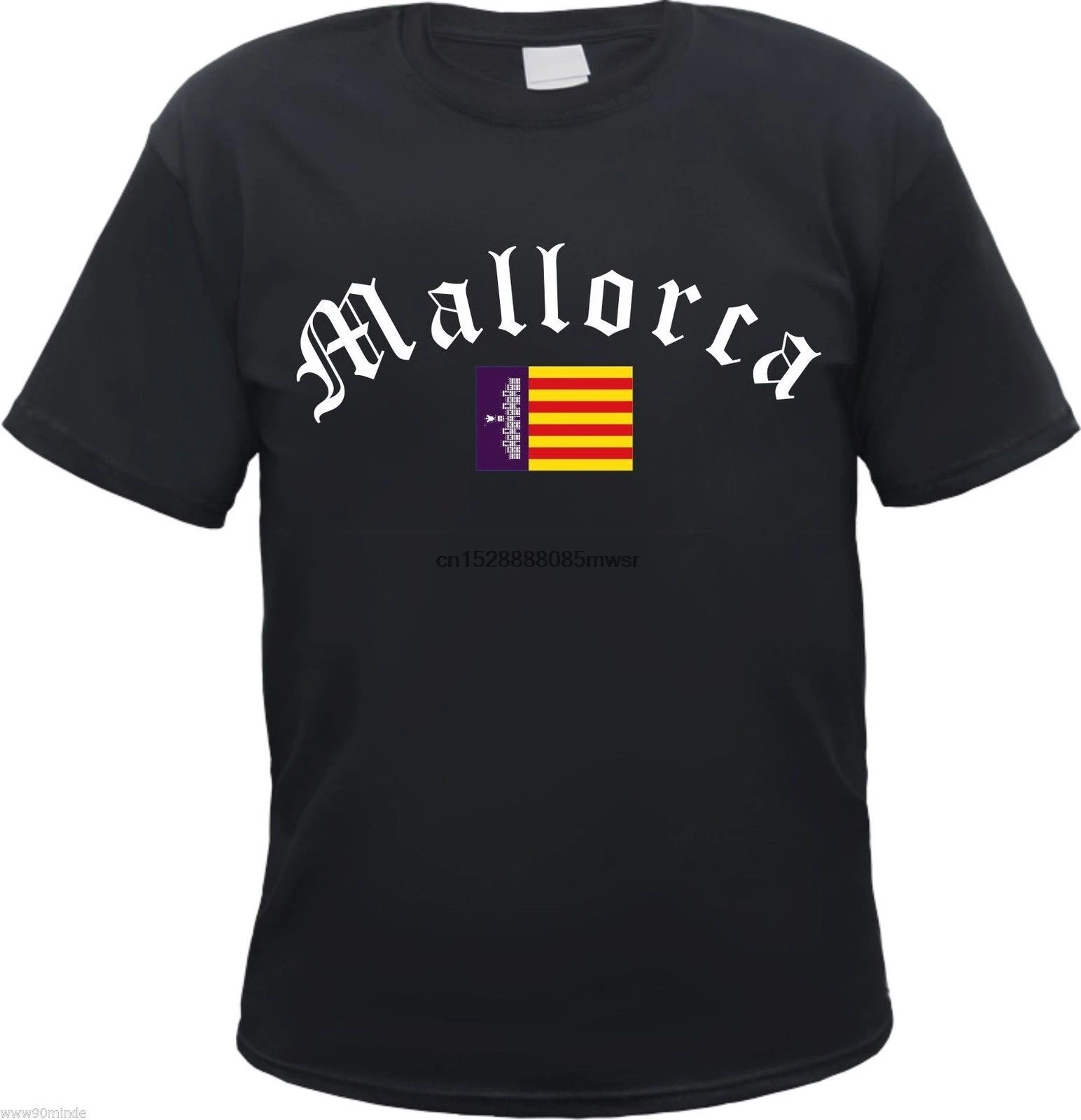 Decorar cafetería Palacio de los niños Camiseta de MALLORCA Bandera de Alemania antigua negra S a 3XL Palma de  España| | - AliExpress