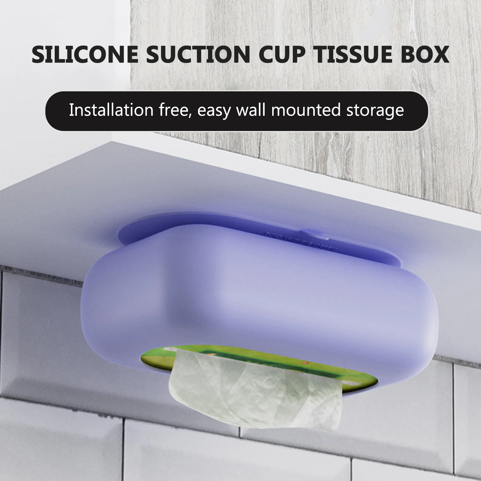 Portable Silicone Suction Cup Car Tissue Box Stable Large Capacity Towels Box For Living Room 2
