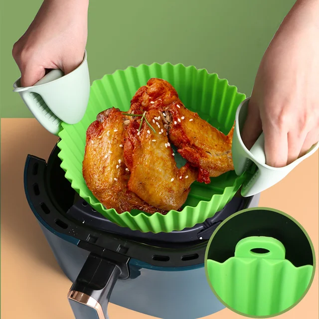 Air Fryer Silicone Mold Kitchen Baking Tools Oven Baked Chicken Pizza Fried Chicken Basket Reusable Pan, moldes silicona air fryer - Vimarsana News