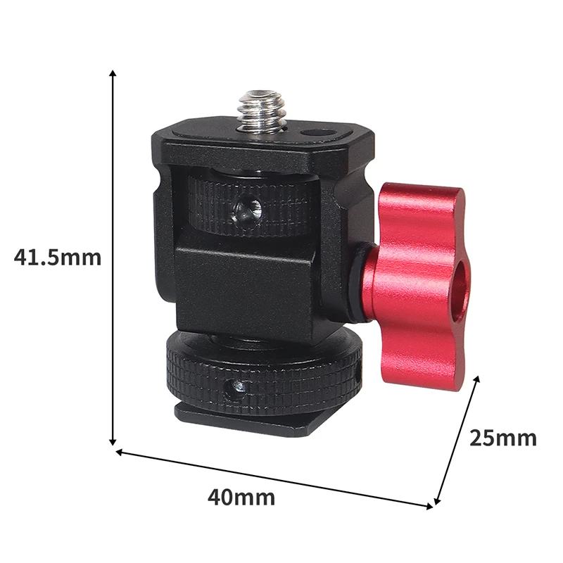 Compact Monitor Mount with Adjustable Swivel and Tilt for Lights and Microphones