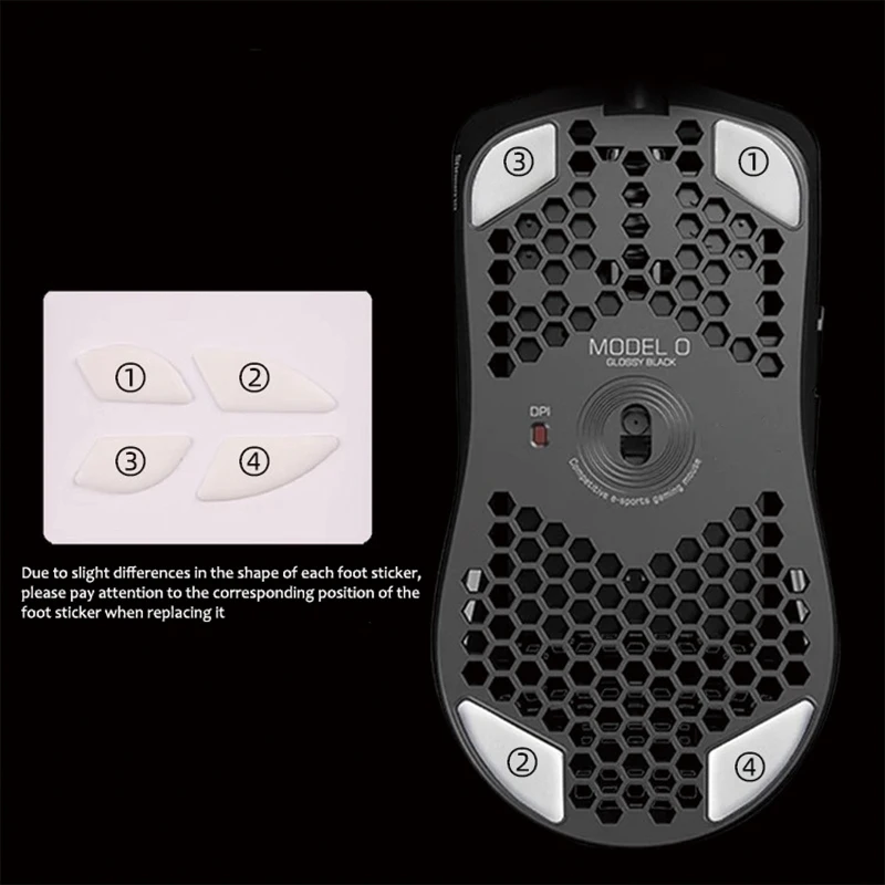 1 팩 Esports Tiger ICE V2 버전 마우스 스케이트 영광스러운 모델 O 화이트 글라이드 커브 에지 용 마우스 피트