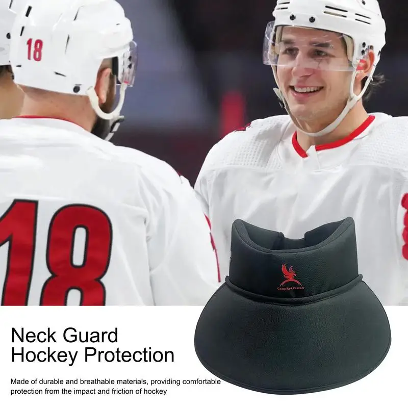 Hockey Neck Protector Goalkeeper Adjustable Ice Hockey Neck Guard Breathable Sports Gaiter With Ergonomic Chest Protector
