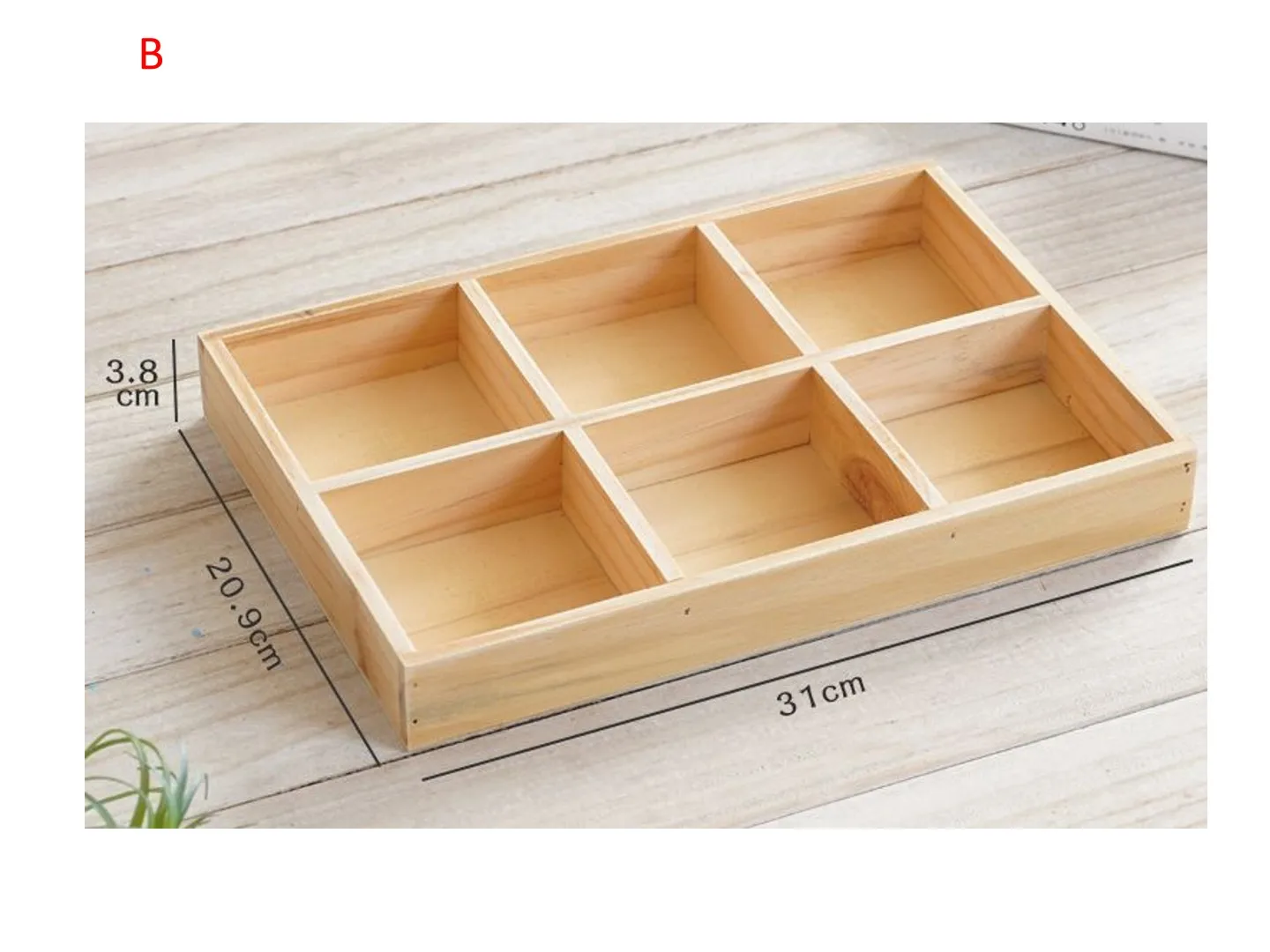 Wooden Desktop Organizer and Sorting Tray Cosmetic Storage Wooden Box Multi-Compartment Display Case for Jewelry