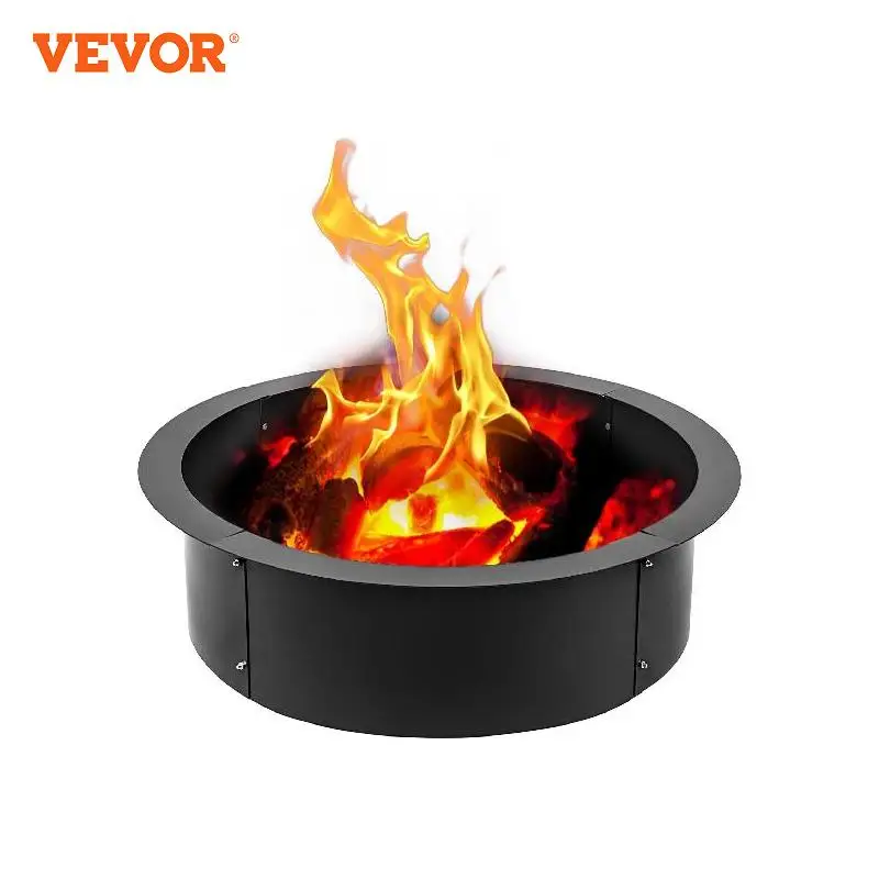 VEVOR Fire Pit Ring Various sizes, Fire Pit Insert 3.0mm Thick Heavy Duty Solid Steel, Fire Pit Liner DIY Campfire Ring Outdoor 10 15 25g mystical fire tricks coloured flames bonfire sachets fireplace pit patio color toy outdoor magicians pyrotechnics