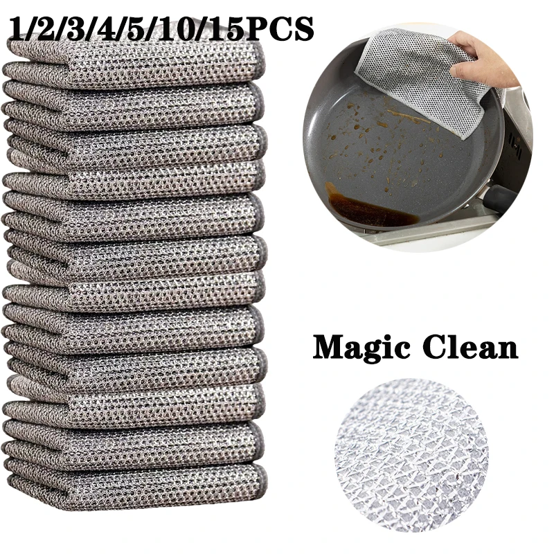 Wire-Cleaning-Cloths-Kitchen-Dishcloths-Non-stick-Oil-Iron-Dishrag ...