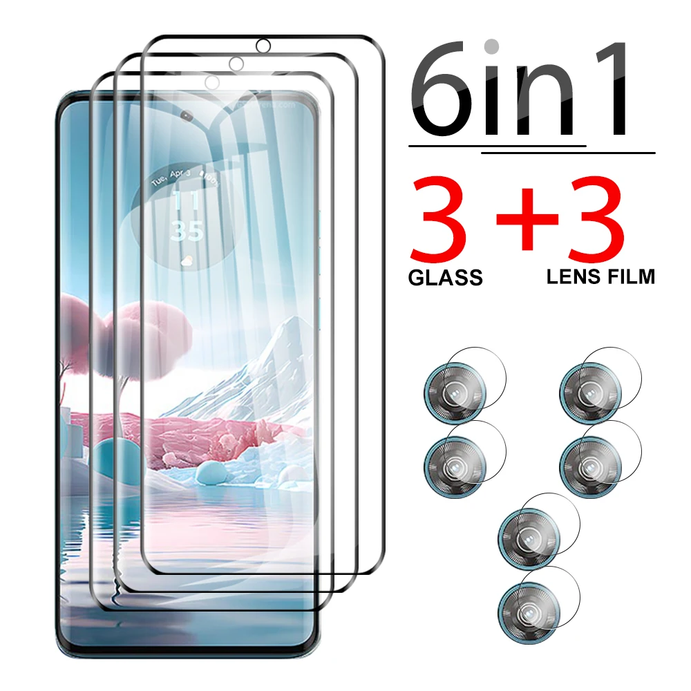 

6in1 Full Cover curved Anti-scratch screen protector For Motorola Edge 40 Neo tempered glass edge40 Pro Lens Protective Glass