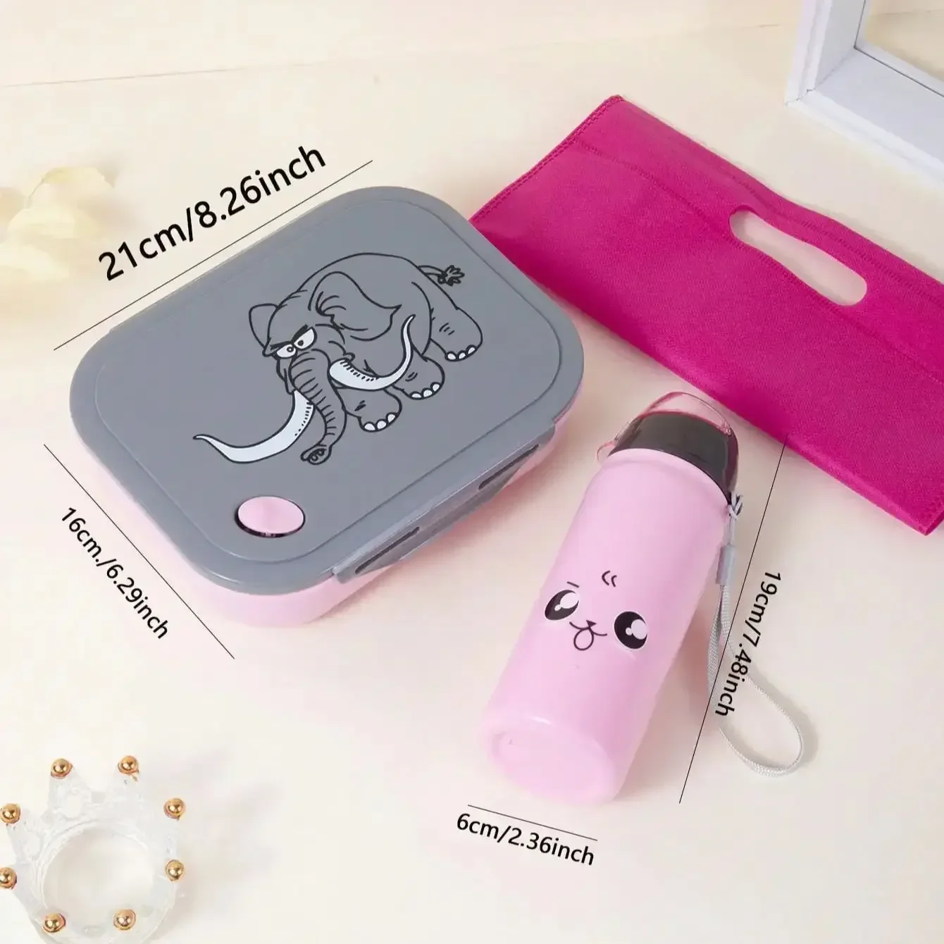 2PCS-Stackable Leakproof Bento Box, Reusable Spoon and Thermos Cups – Ideal for School, Office & Kitchen Organization