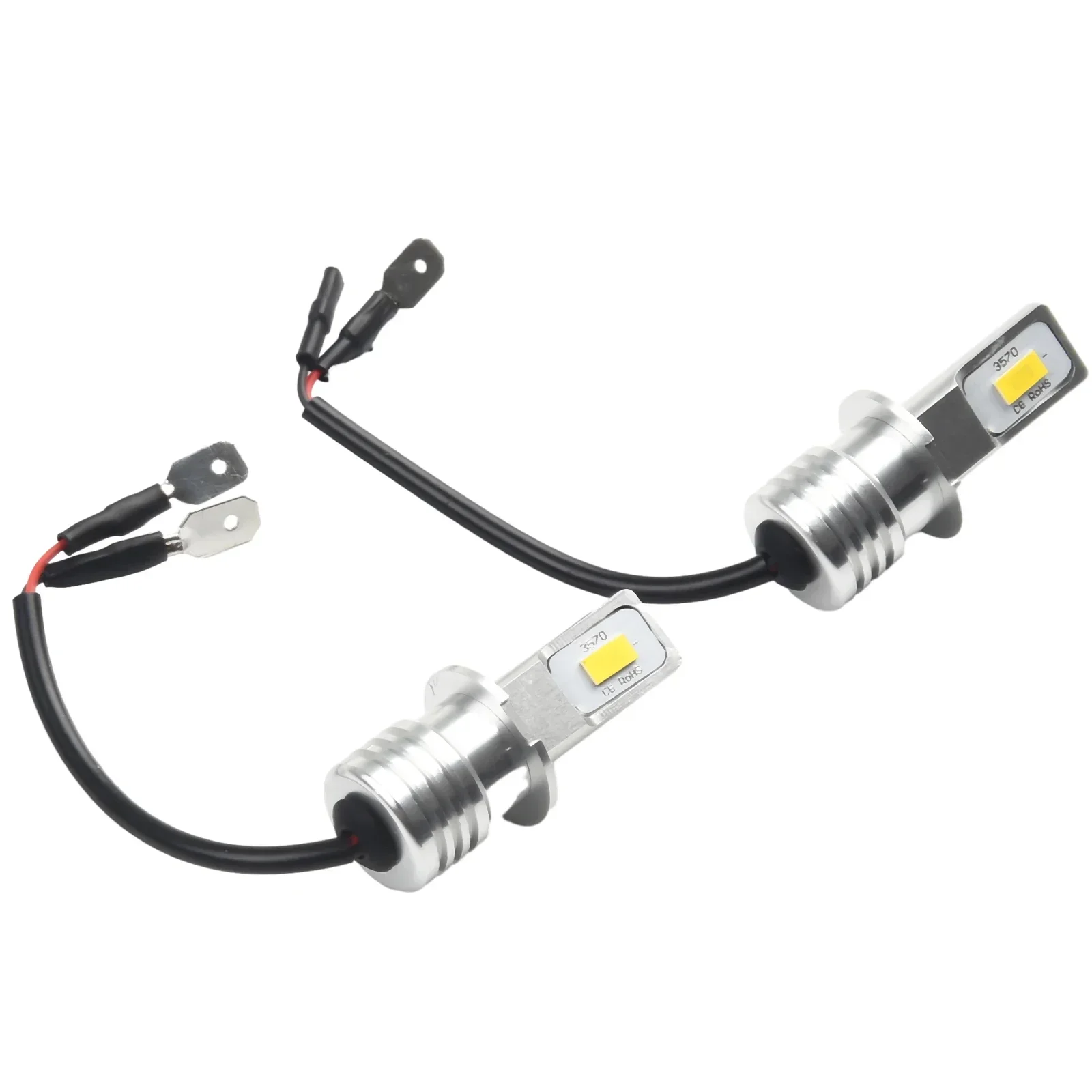 2x H3 Fog Lamp Led Fog Light Bulb Conversion Kit Super Bright Yellow For Drl Lamp 3000k 80w 3570 2smd 12v-24v Dc For 360 Degrees