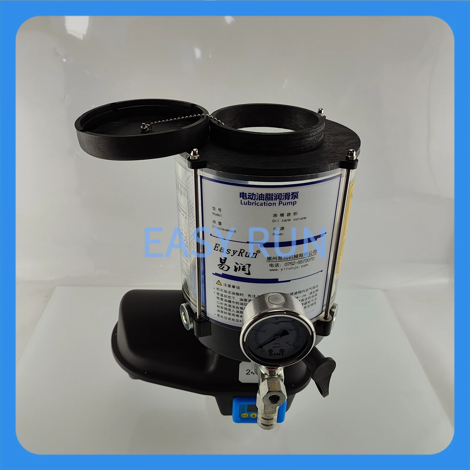 Mixer Oil Pump 2 Liter Grease Pump Concrete 24V Mixer Automatic Butter With Pressure Gauge Thick Oil