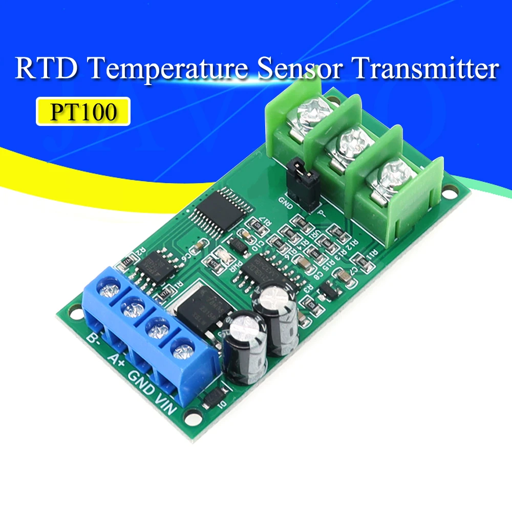 Transmisor de Sensor de temperatura RTD de resistencia térmica de platino PT100, módulo RTU de módulos RS485