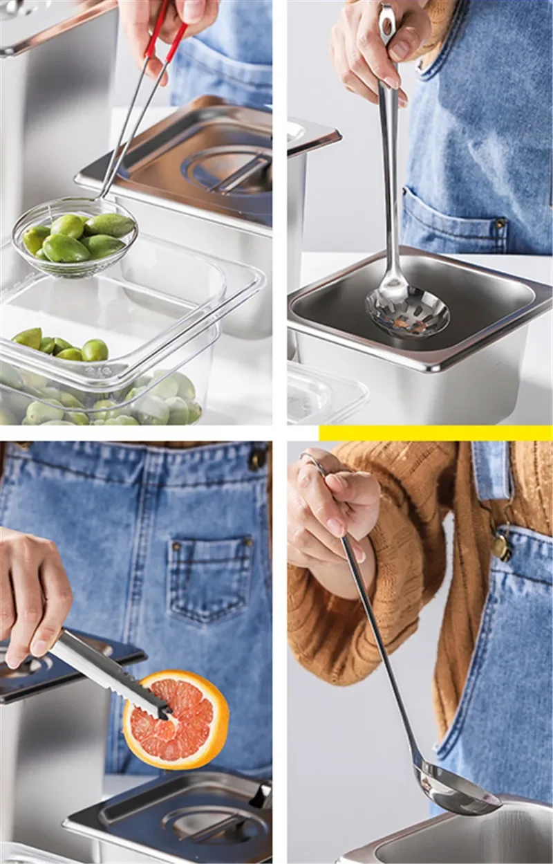 1/6 1/9 GN tray acrylic box with lid cover transparent fruit Desserts nut jam seasoning box milk tea shop storage jars and lids 6