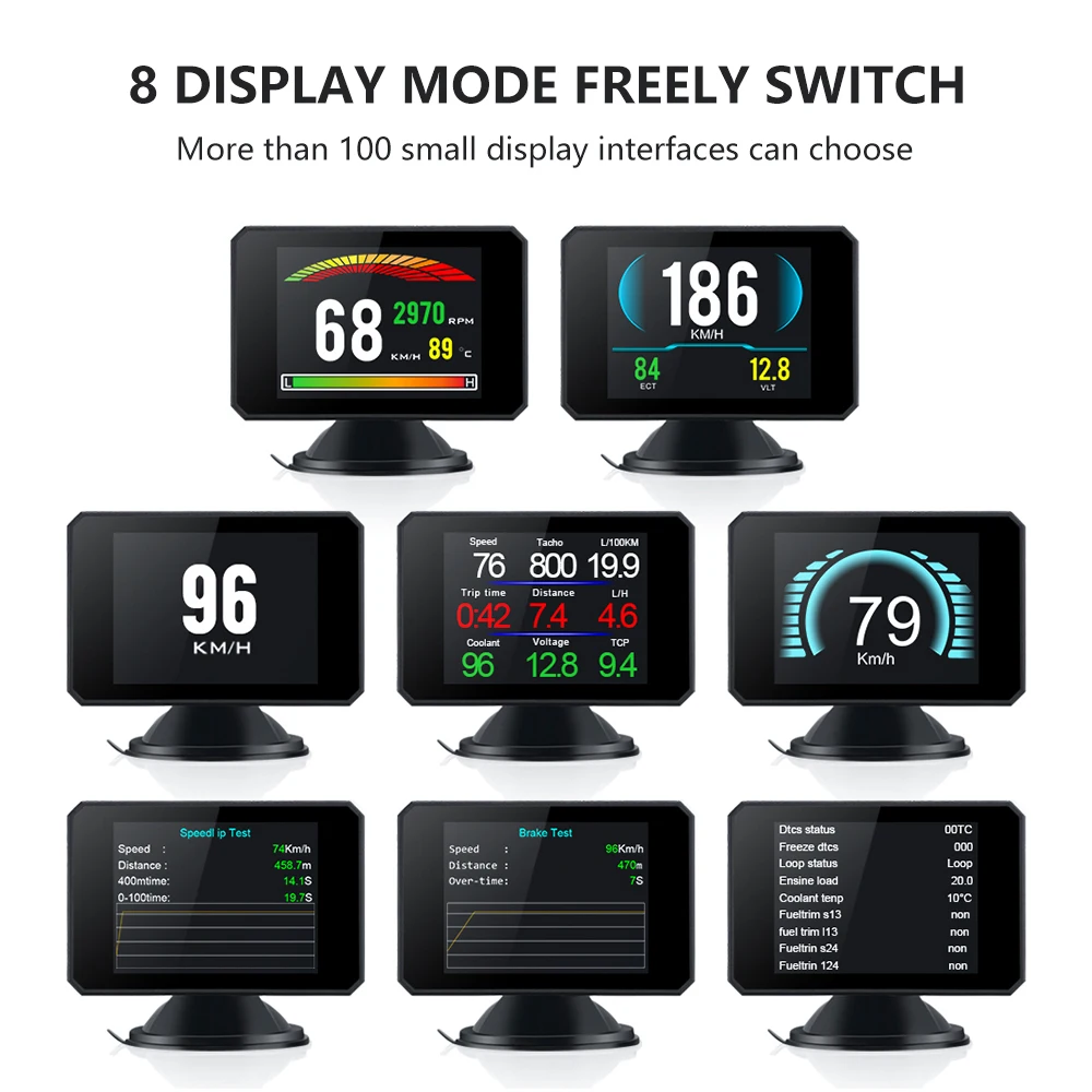 OBDHUD P16 ڵ  ÷, Obd2 LCD ӵ ,   ڵ ˶, Velocimetro  Carro
