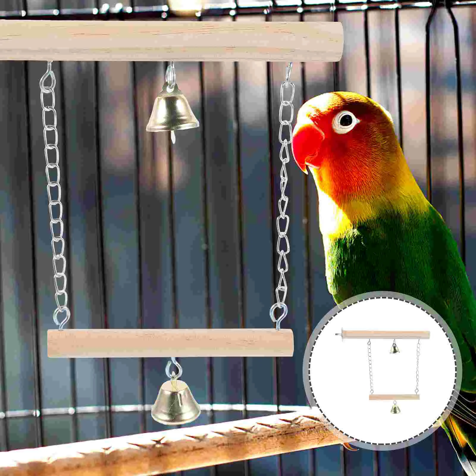 

Birdcage Swing Toy Bite-resistant Bird Swing Toy Parakeets Swing Toy Parrot Swing Toy with Bell