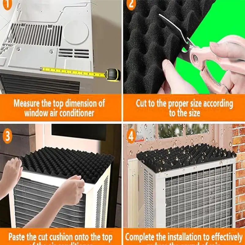 Air Conditioner Drip Cushion Magnetic Cushion Air Conditioner For Dropping Noise Cuttable Outdoor Unit Guard Reduce Noise AC Mat 5