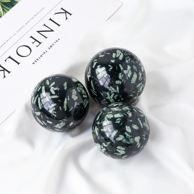 Természetes Krizantém Kő Kristálygömb Mágikus Ásványi Anyagok Drágakő Labdásfotózás Kellékek Fengshui Díszek - Image 5