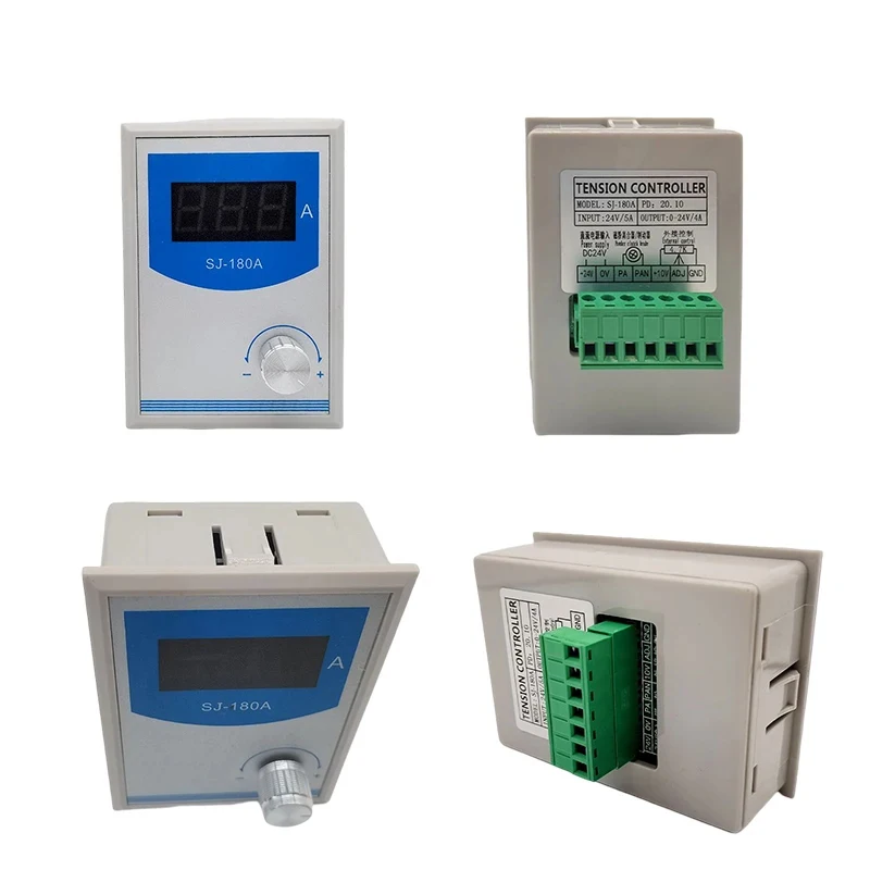 220V Mini Manual Tension Controller Magnetic Powder Brake Clutch Potentiometer PLC Control 180V-265VAC 24VDC Output magnetic powder brake accessories
