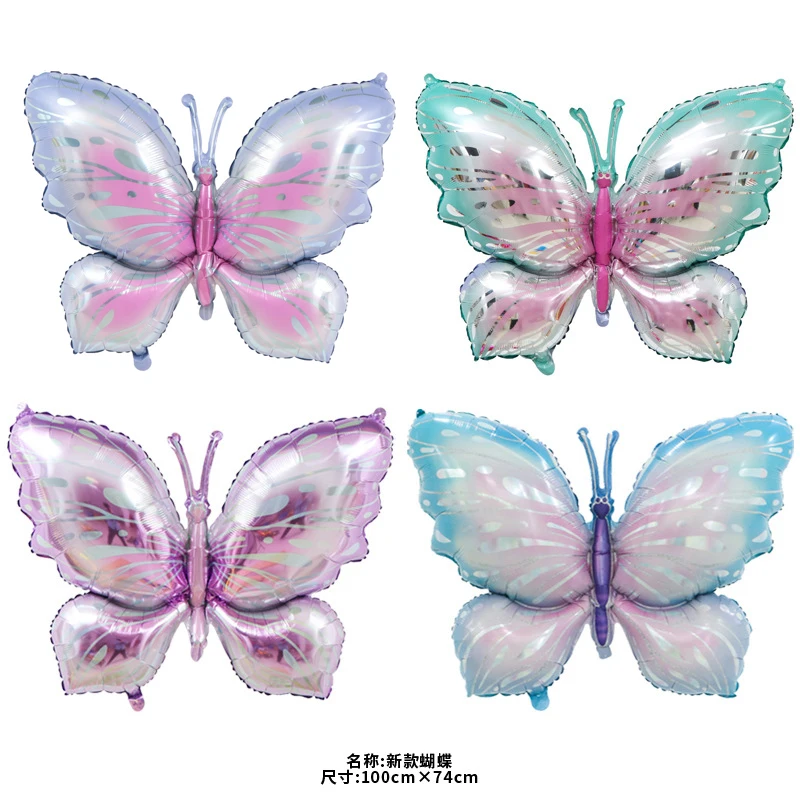 Vibrant Butterfly & Flower Helium Foil Balloons for Celebrations and Decor
