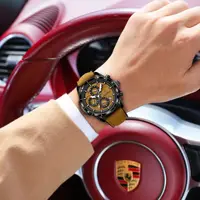 POEDAGAR luxe haut hommes montre-bracelet Quartz Original en cuir hommes montres Date chronographe étanche lumineux homme montre mâle + boîte 4