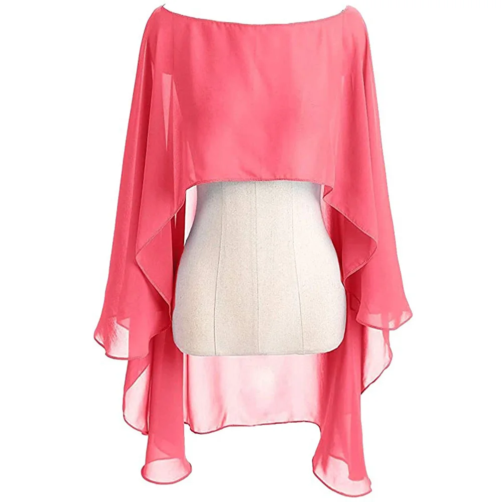 Chiffon Cape Bolero Women Femme Mariage Chalas Mujer Evening Wedding Bridal Jacket Wraps Accessories Peleryna Cloak Boda Shawl