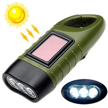 

Portable LED Flashlight Hand Crank Dynamo Torch Lantern Professional Solar Power Flashlights Light for Outdoor Camping Hiking