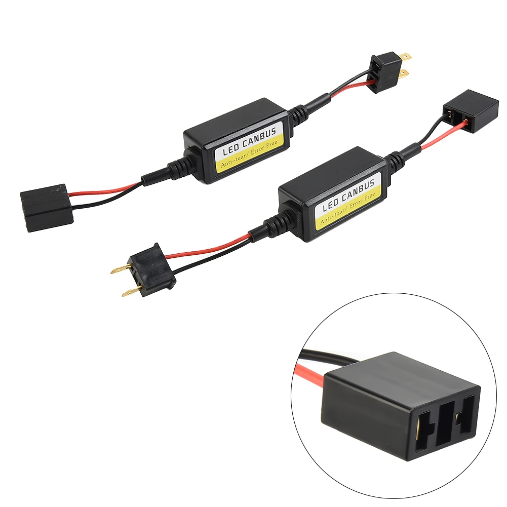 CANBUS EMC LED 헤드라이트 디코더, 자동 LED 조명, H7 플리커 방지 하네스 전구, LED Canbus 디코더, 1 쌍