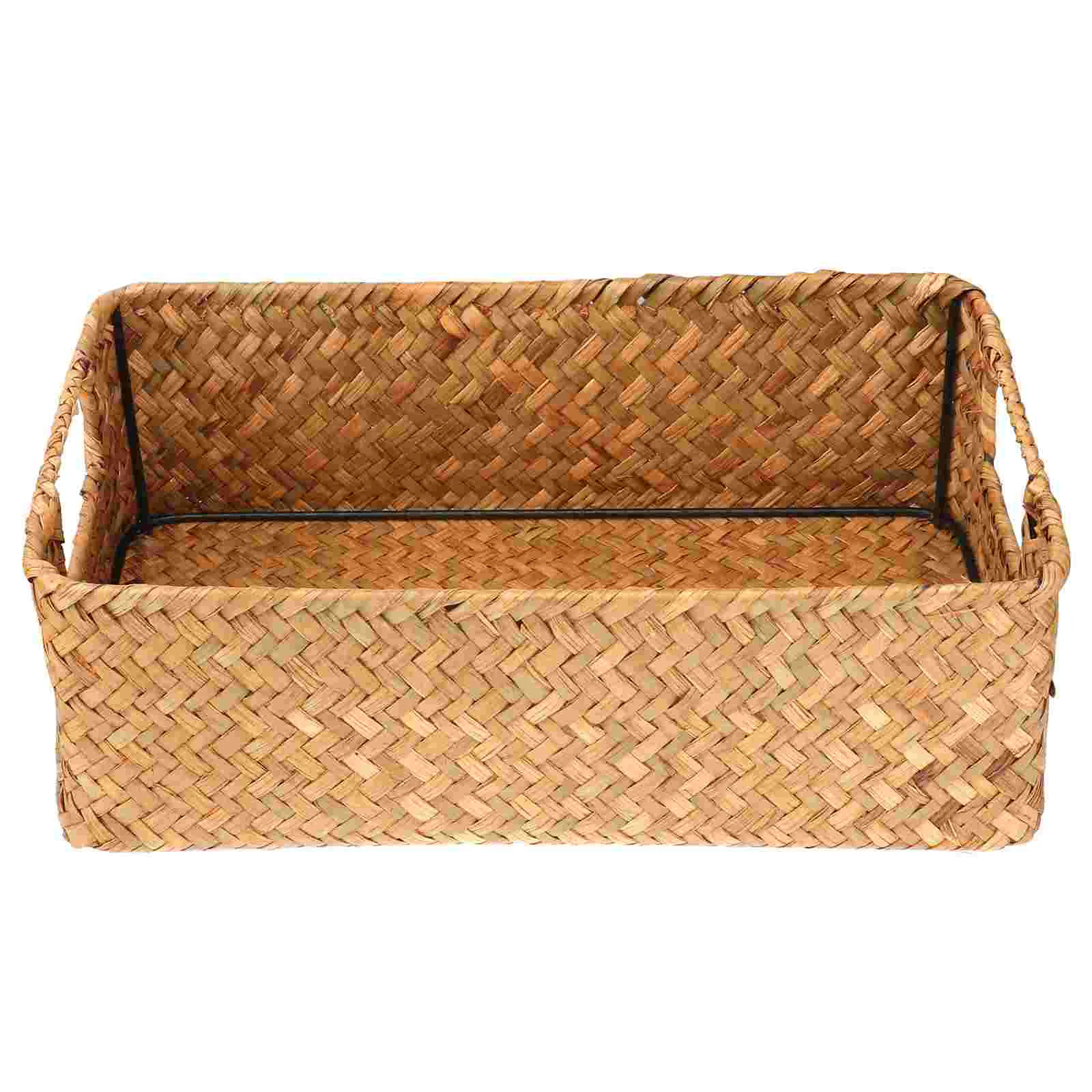 

Cabilock Books Towels Rattan Storage Basket Woven Shelf Baskets Handwoven Wicker Basket Organizer Boxes Makeup Clothes Home