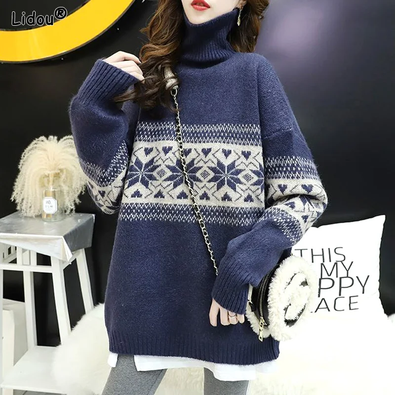 

Повседневная Женская одежда, пуловеры с геометрическим рисунком, прямые свободные однотонные футболки с графическим рисунком, тонкая водолазка на осень и зиму