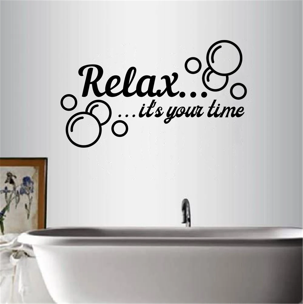

Wall Decals Relax It's Your Time Quotes Stickers Vinyl Murals For Bathroom Livingroom Decor Poster Removable Wallpaper HJ1665