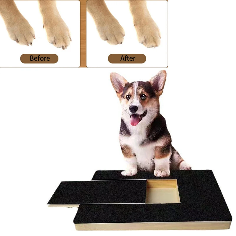 Wooden Dog Nail File Board Adjustable Scratching Board for Nail Trimming Self Pet Scratcher Toy Safe Pet Grooming Accessories