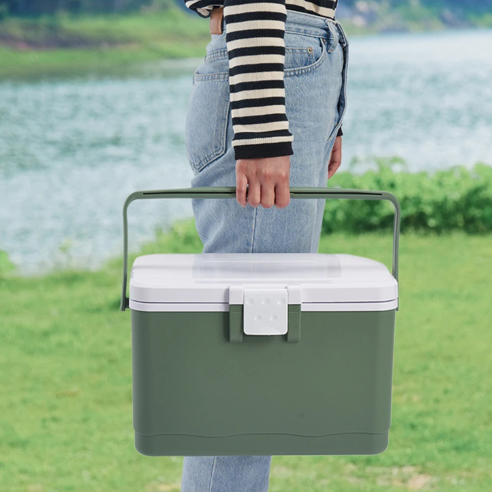 6/8/13L Ice Cooler Insulated Portable Cooler with Handle Hard Ice Chest Box for Beach Picnic Camping Boating Fishing Car