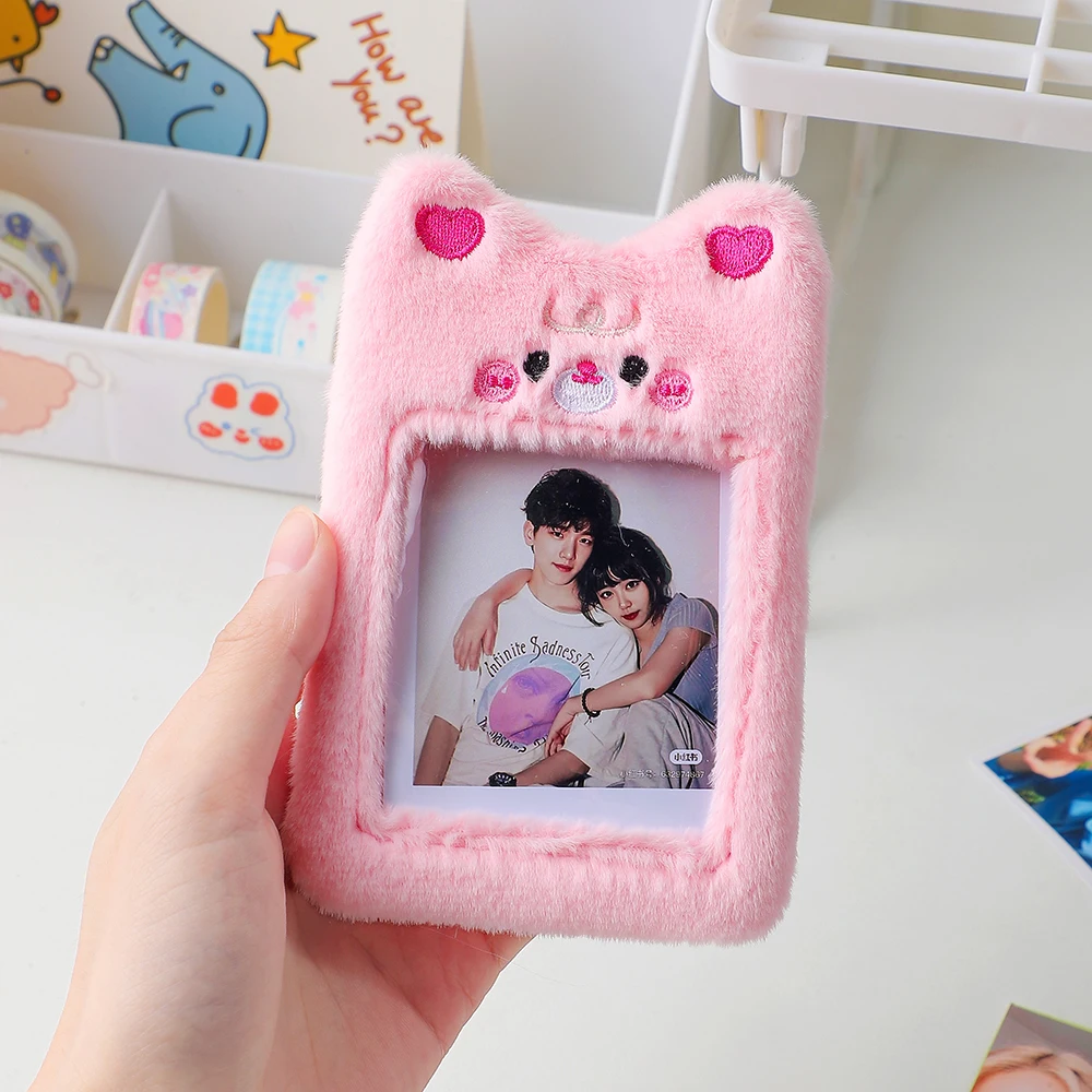 Dog Cat Rabbit Plush Photocard Holder Card Protector For Idol Credit Photo Bus Cards